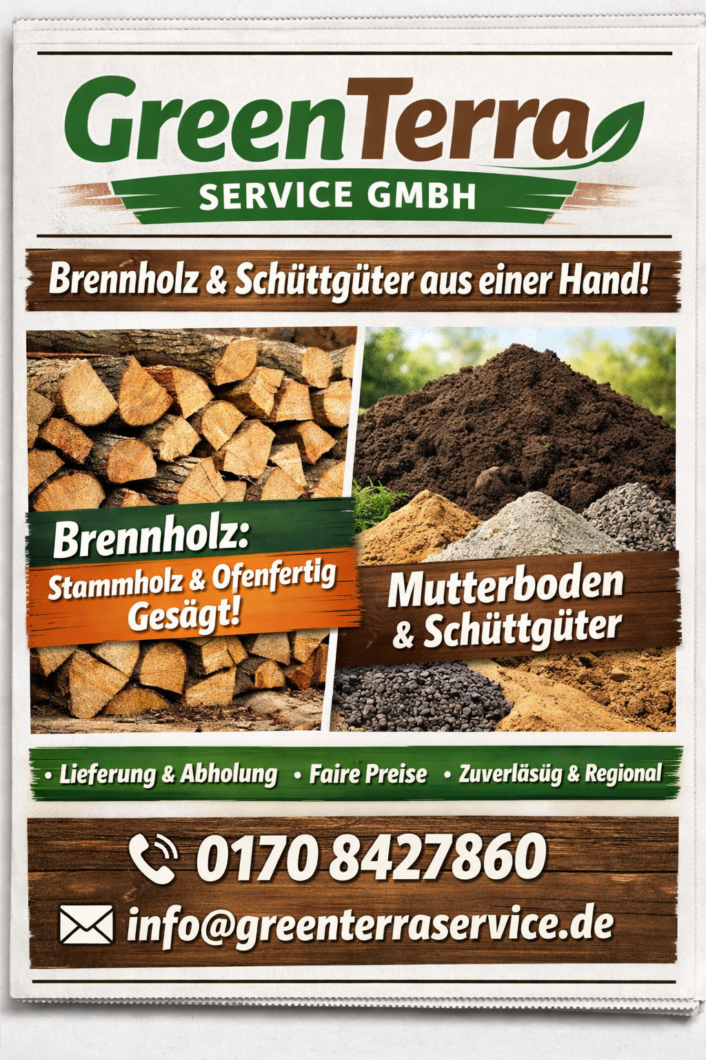 GreenTerra Service GmbH - Brennholz, Mutterboden und Schüttgüter